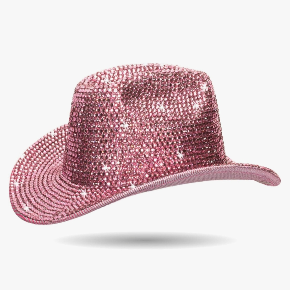 Sparkling Pink Rhinestone Cowboy Hat - Women